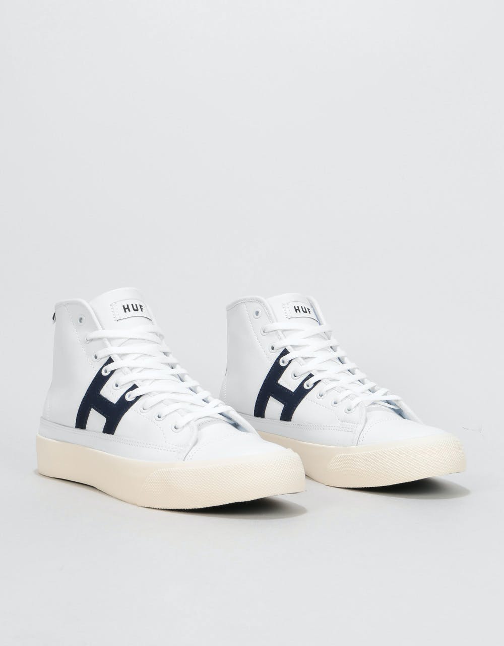 HUF Hupper 2 Hi Skate Shoes - White/Navy