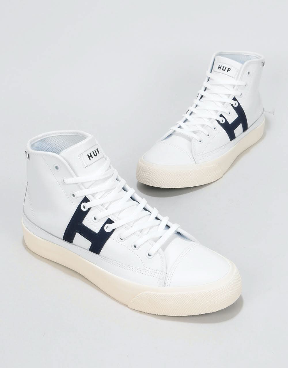HUF Hupper 2 Hi Skate Shoes - White/Navy