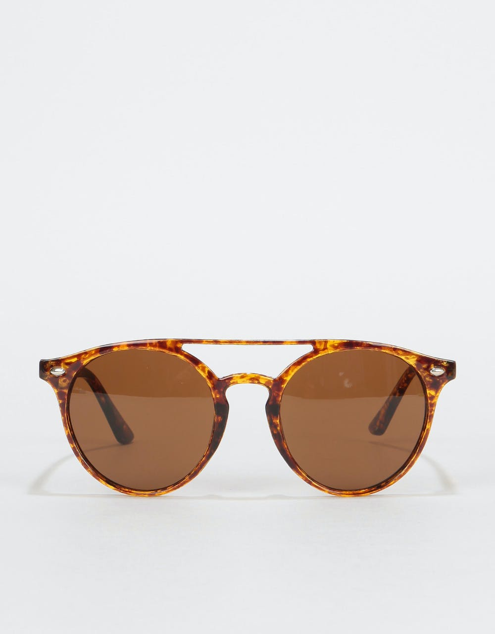 Route One Oval Top Bar Sunglasses - Brown Tortoise