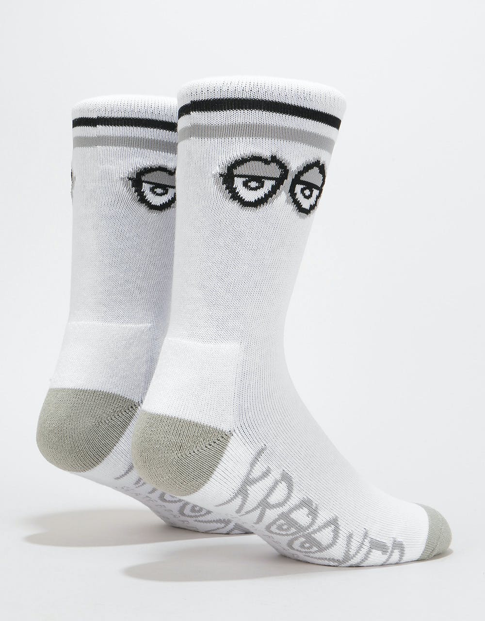Krooked Big Eyes Socks - White/Grey/Black