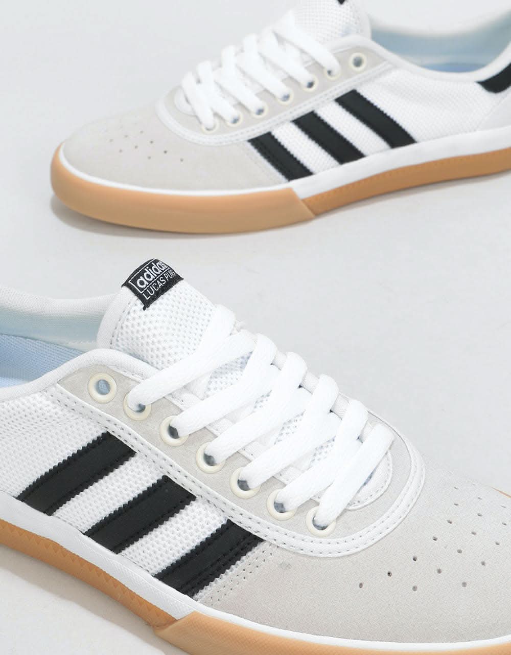 Adidas Lucas Premiere Skate Shoes - Crystal White/Black/Gum