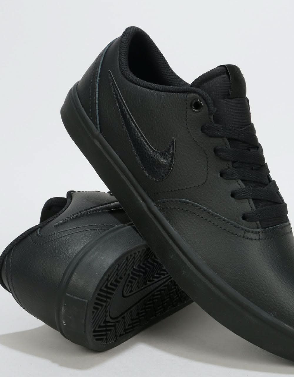 Nike SB Check Solarsoft Skate Shoes - Black/Black-Gunsmoke