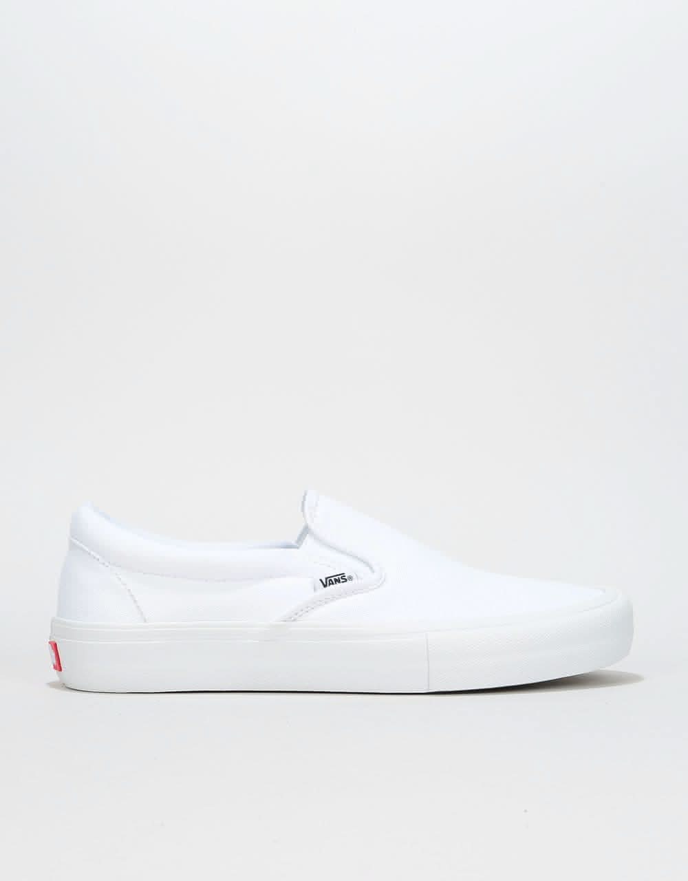 Vans Slip-On Pro Skate Shoes - White/White