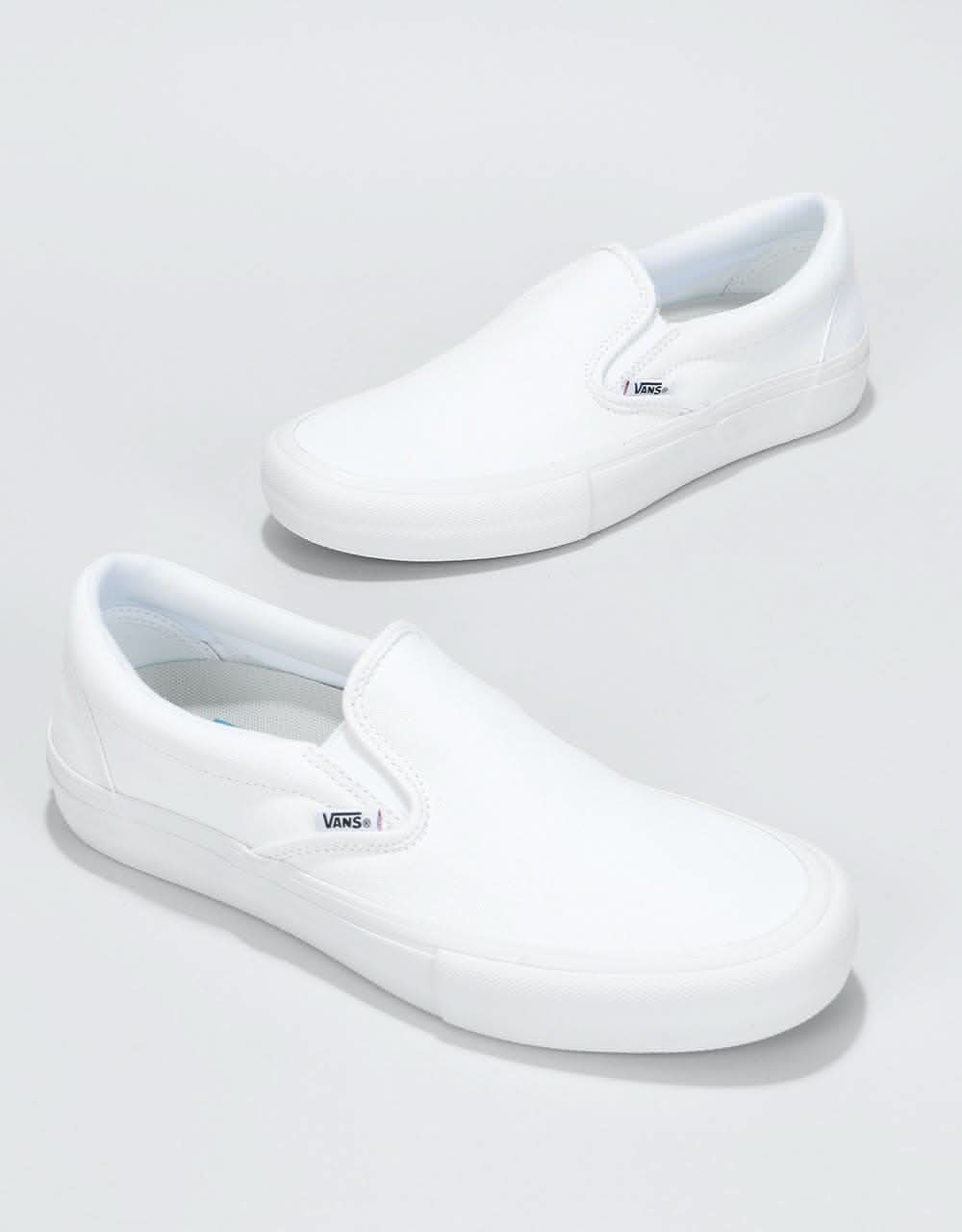 Vans Slip-On Pro Skate Shoes - White/White