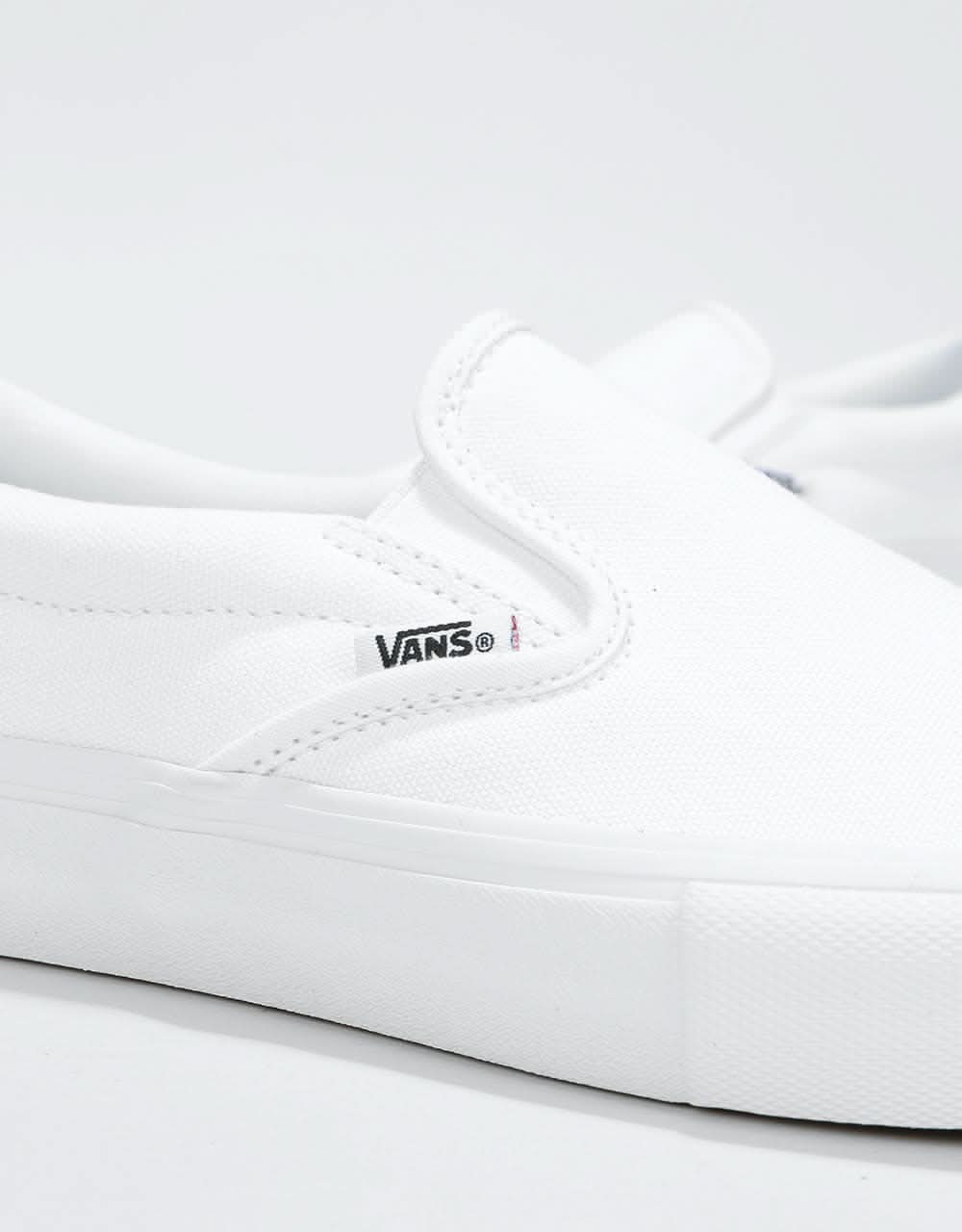 Vans Slip-On Pro Skate Shoes - White/White