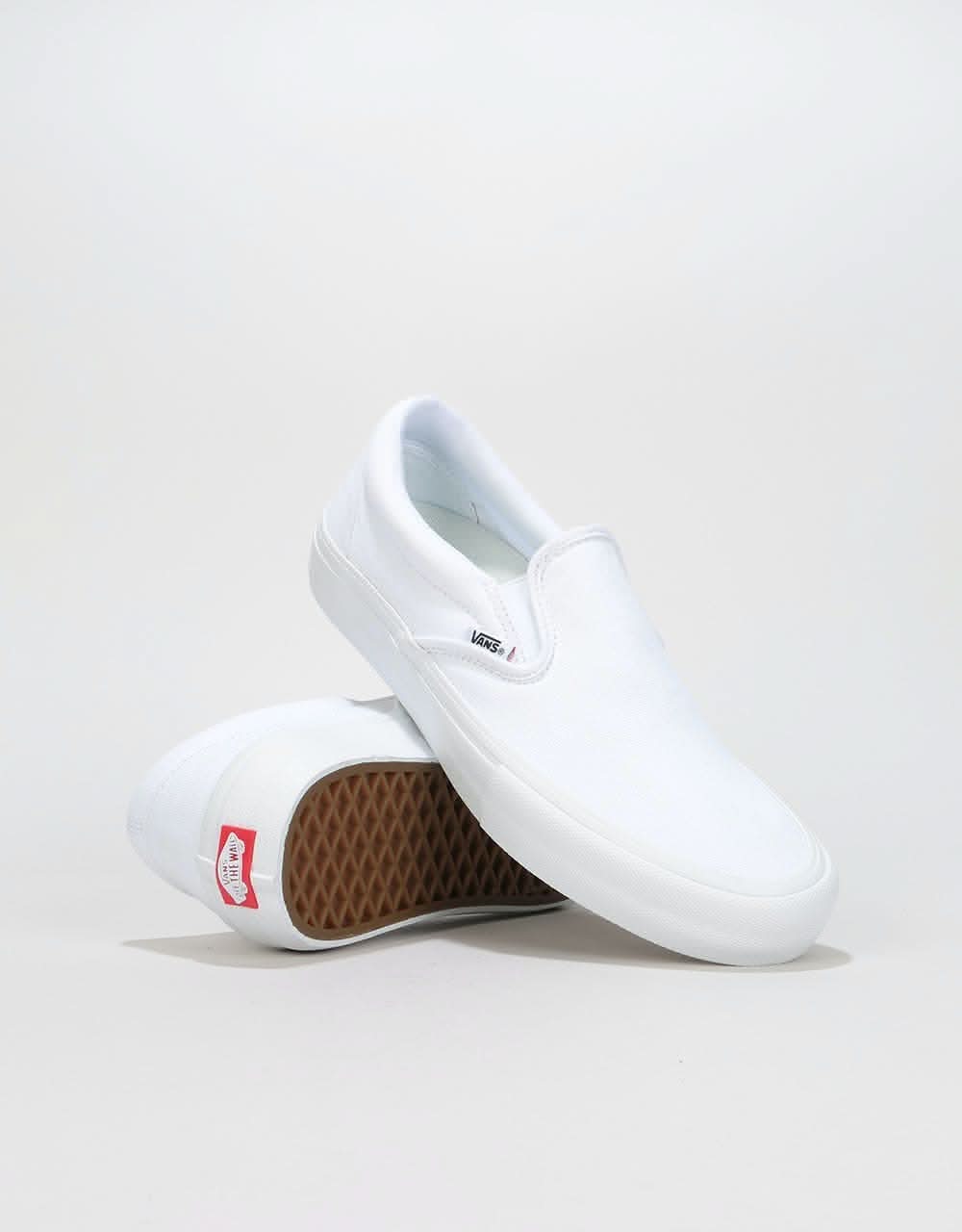 Vans Slip-On Pro Skate Shoes - White/White