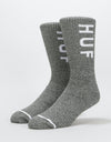 HUF Melange OG Logo Crew Socks - Black