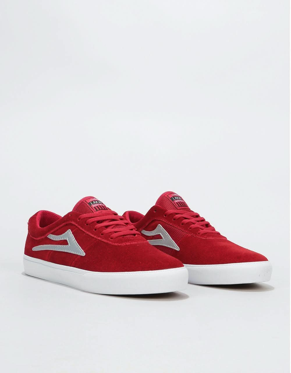 Lakai Sheffield Skate Shoes - Red/Silver Suede