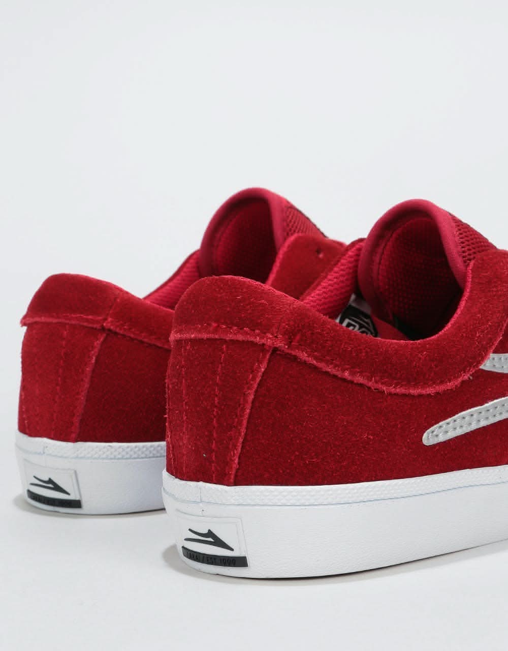Lakai Sheffield Skate Shoes - Red/Silver Suede