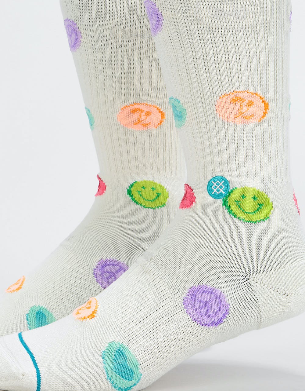 Stance Lets Roll Classic Crew Socks - White