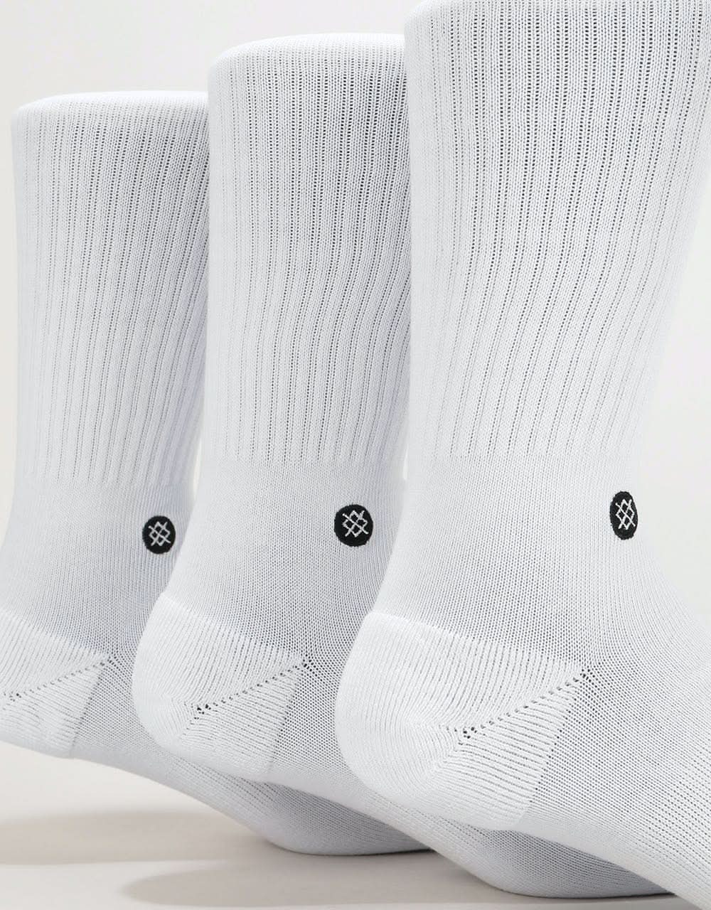 Stance Icon 3 Pack Classic Crew Socks - White