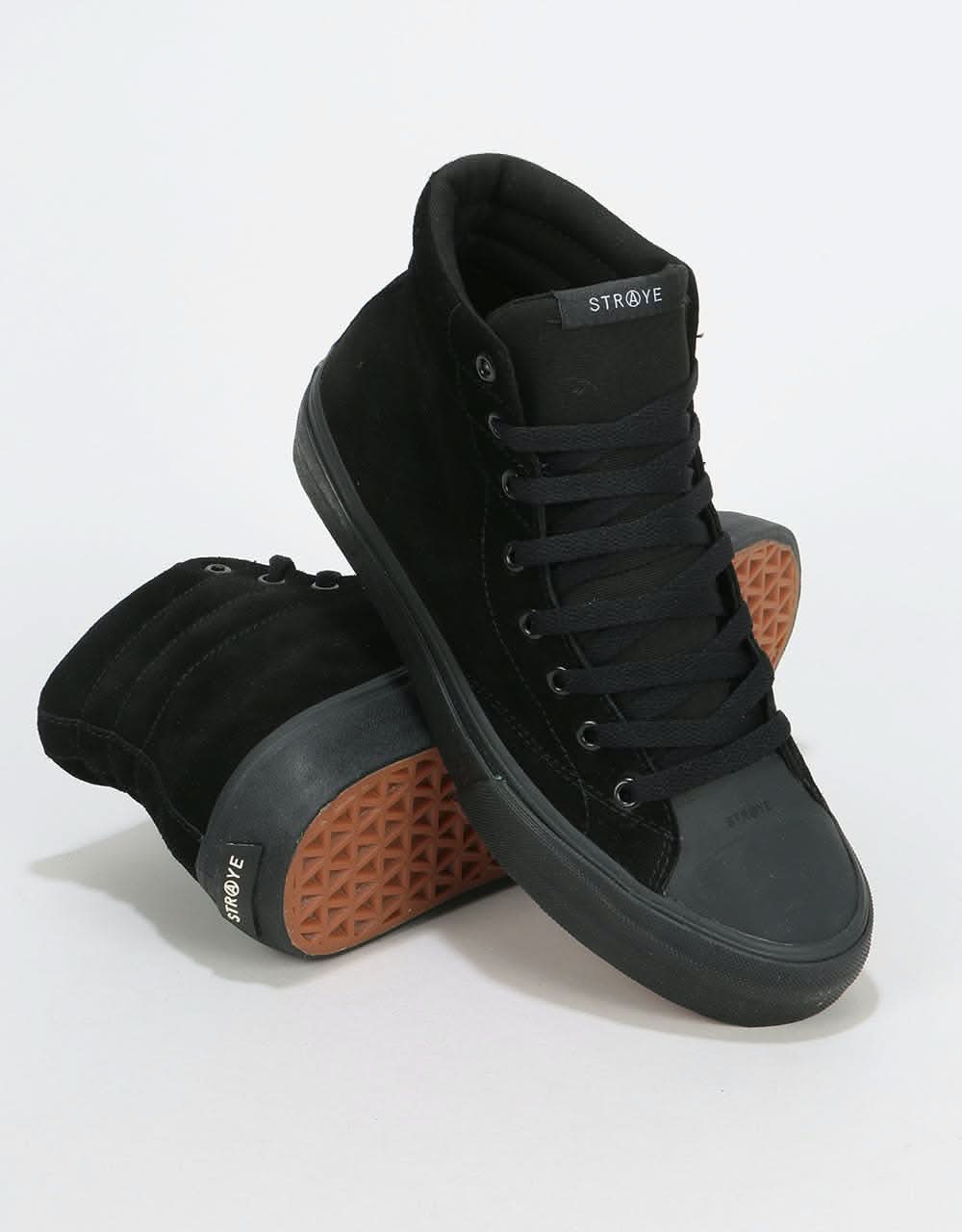 Straye Venice High Skate Shoes - Black/Black Suede