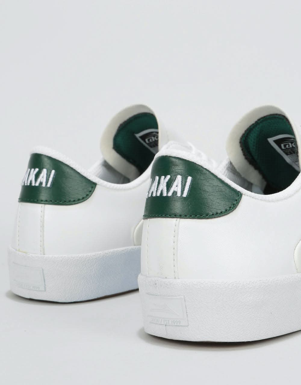 Lakai Newport Skate Shoes - White/Pine Leather