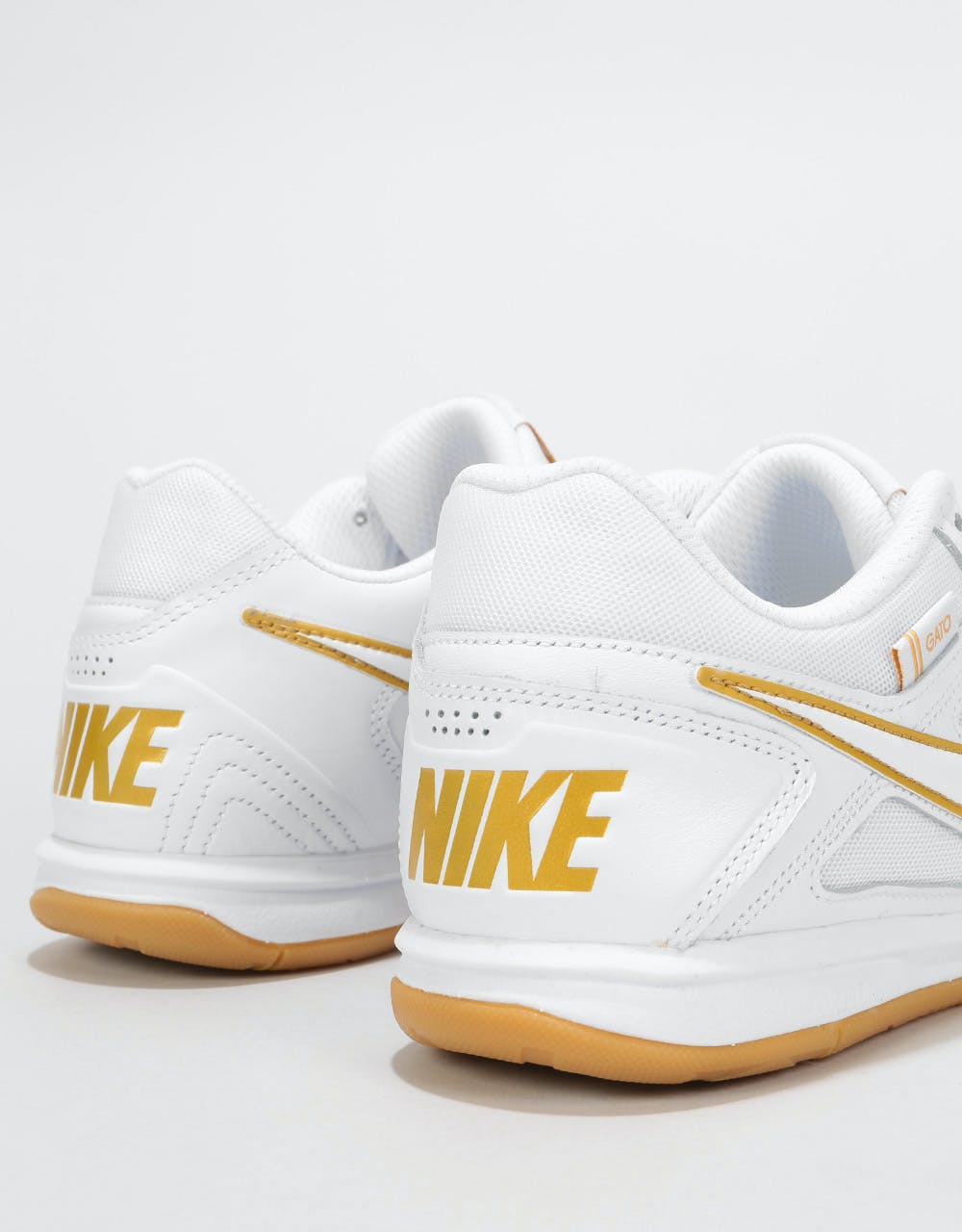 Nike SB Gato Skate Shoes - White/White-Metallic Gold