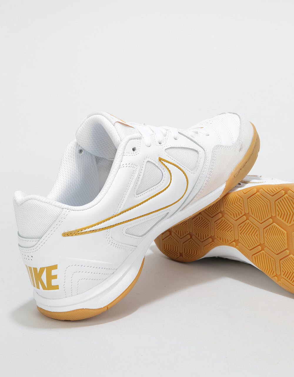 Nike SB Gato Skate Shoes - White/White-Metallic Gold