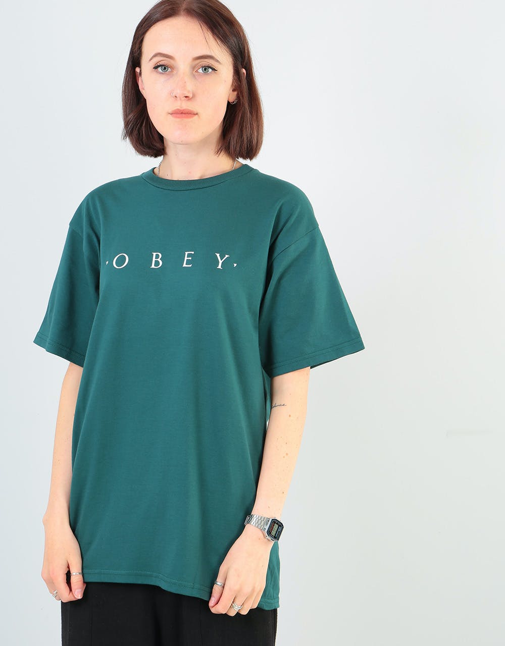 Obey Womens Novel Oversized T-Shirt - Pine