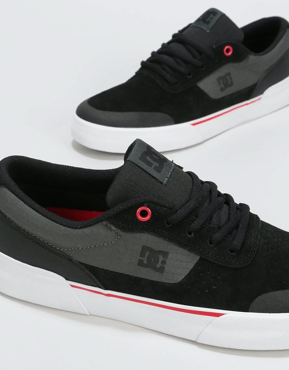 DC Switch Plus S Skate Shoes - Black/Athletic Red/White
