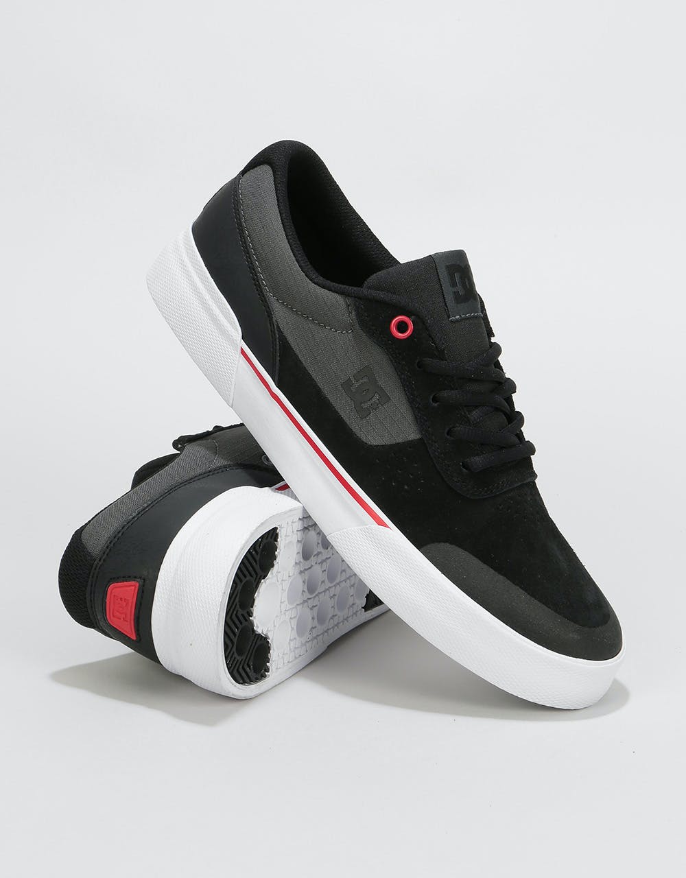DC Switch Plus S Skate Shoes - Black/Athletic Red/White