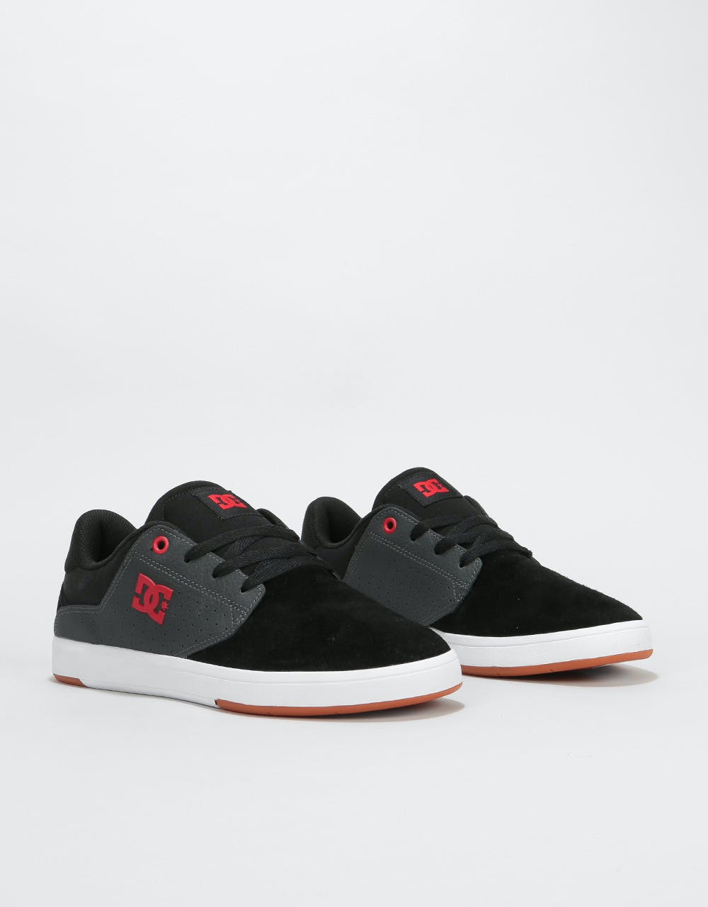 DC Plaza TC S Skate Shoes - Black/Dark Grey/Athletic Red