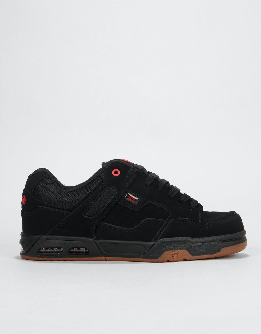 DVS Enduro Heir Skate Shoes - Black/Red/Gum Nubuck