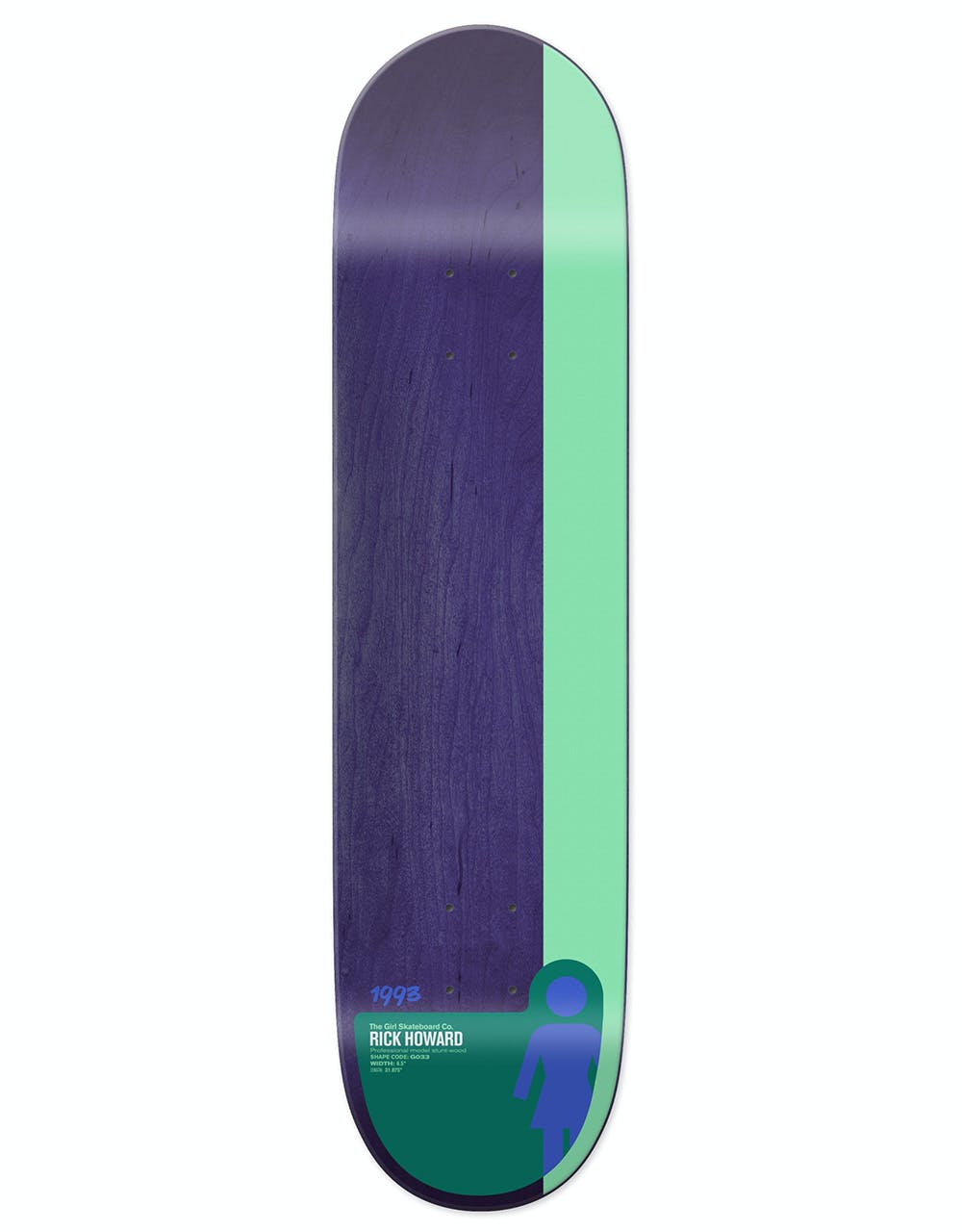 Girl Howard Tail Block Skateboard Deck - 8.5"