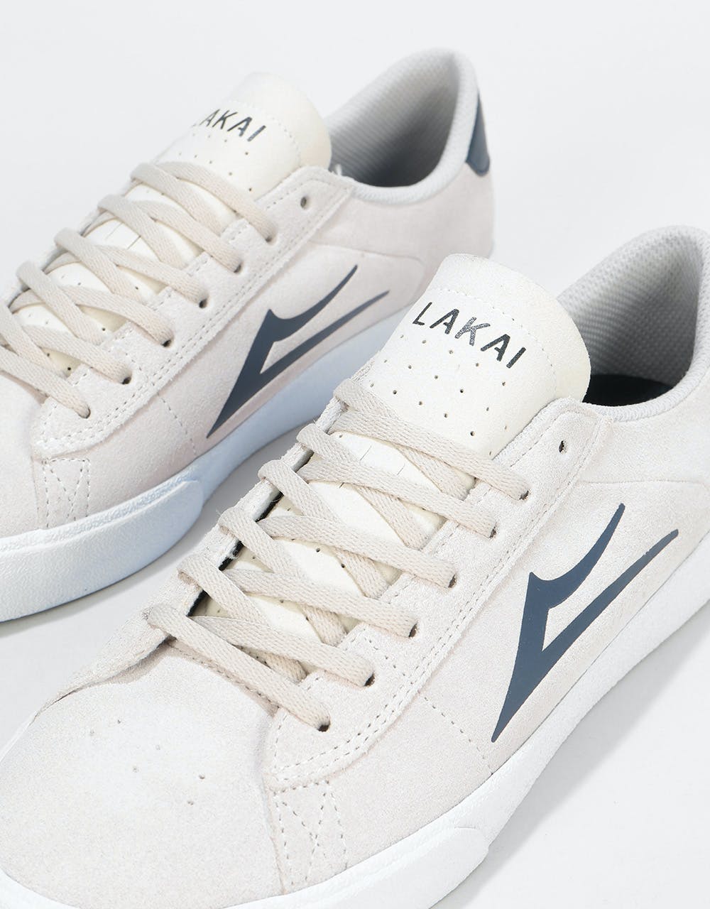 Lakai Newport Skate Shoes - White/Navy/Suede