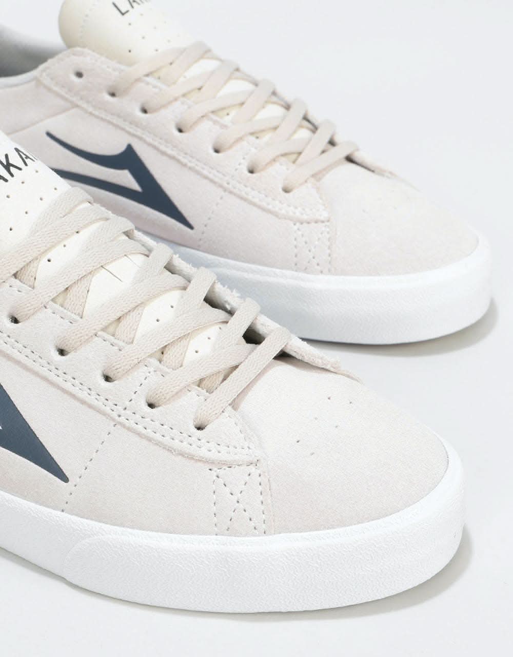 Lakai Newport Skate Shoes - White/Navy/Suede
