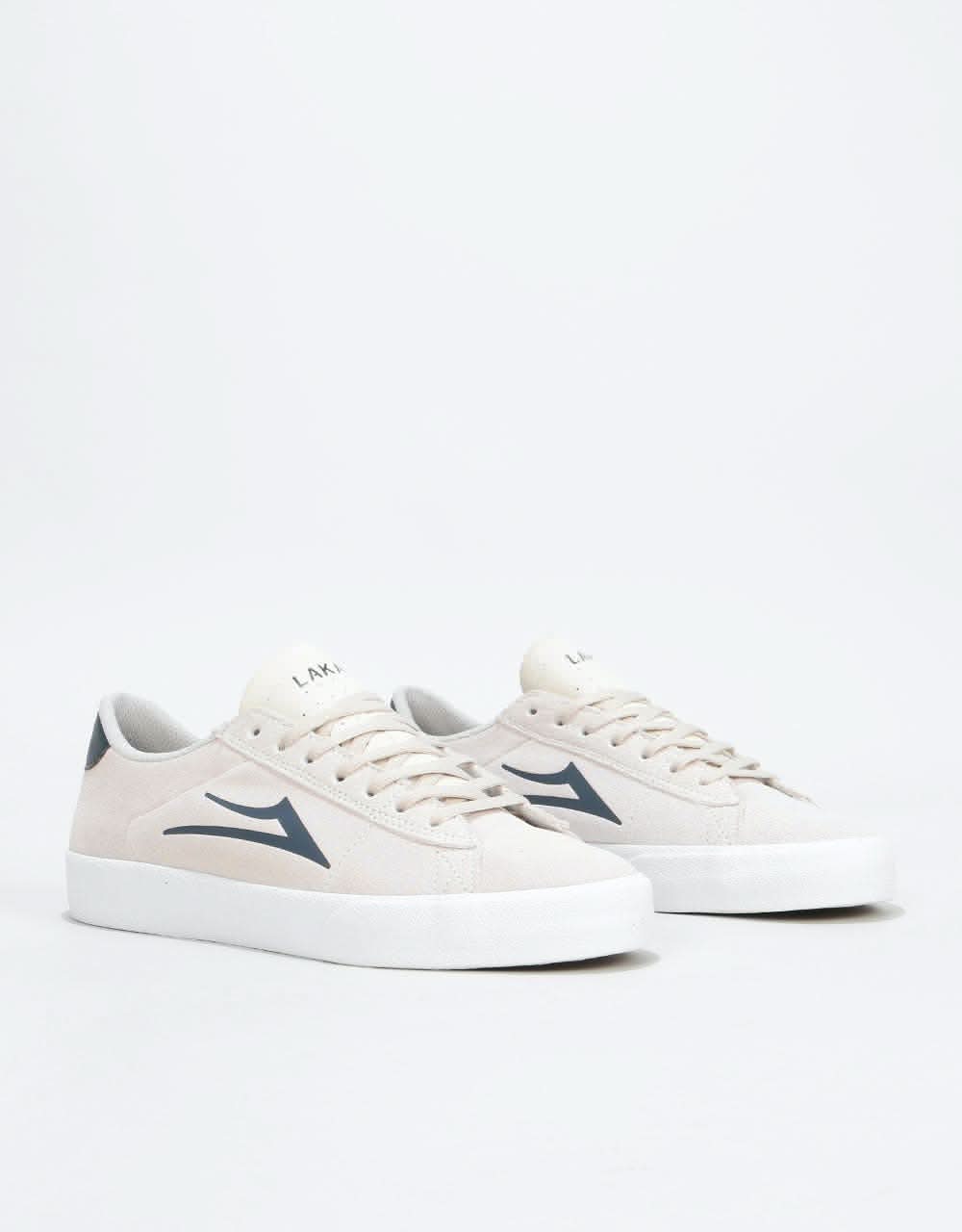 Lakai Newport Skate Shoes - White/Navy/Suede