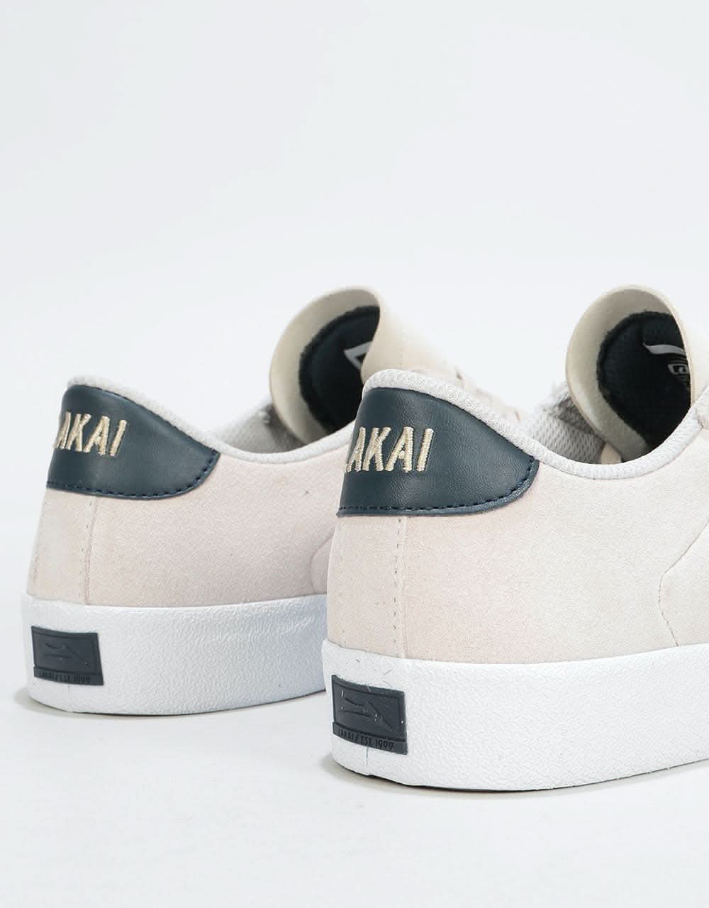 Lakai Newport Skate Shoes - White/Navy/Suede