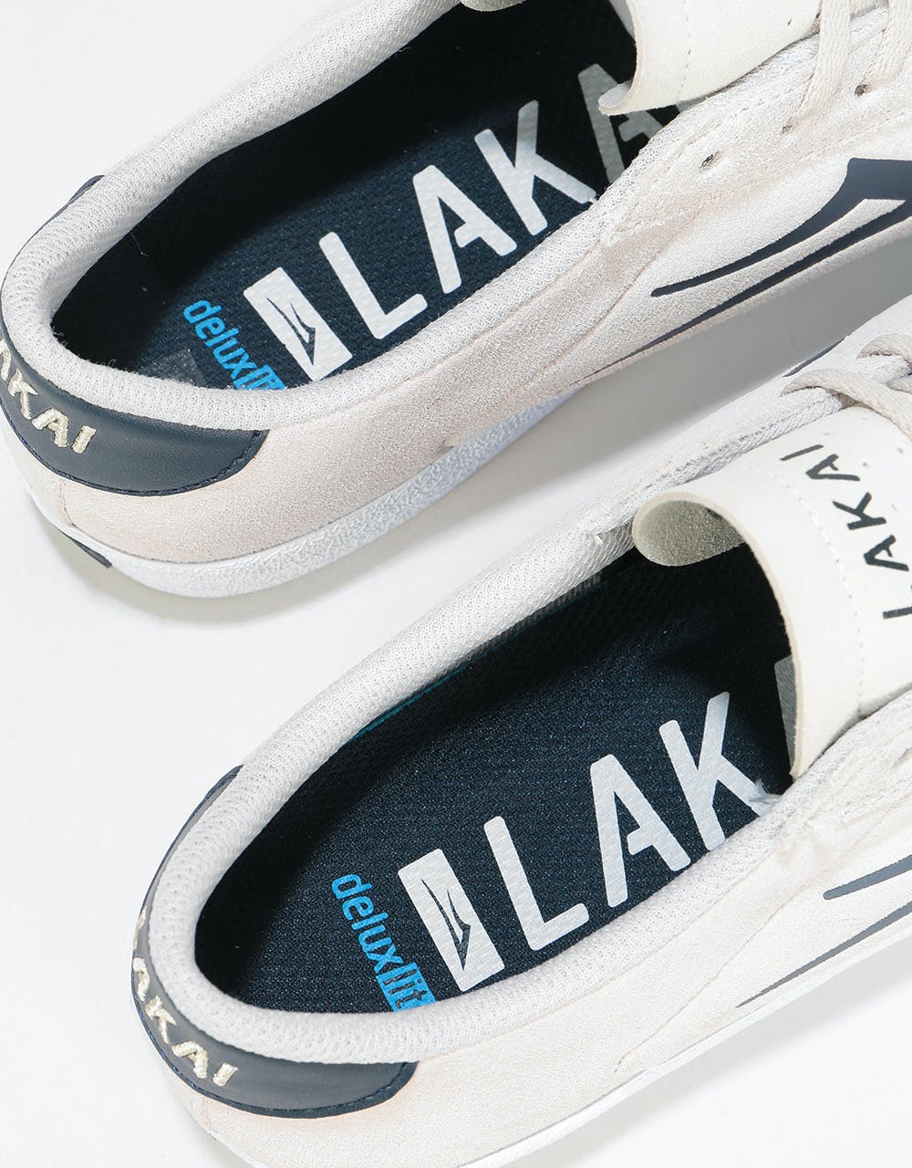 Lakai Newport Skate Shoes - White/Navy/Suede