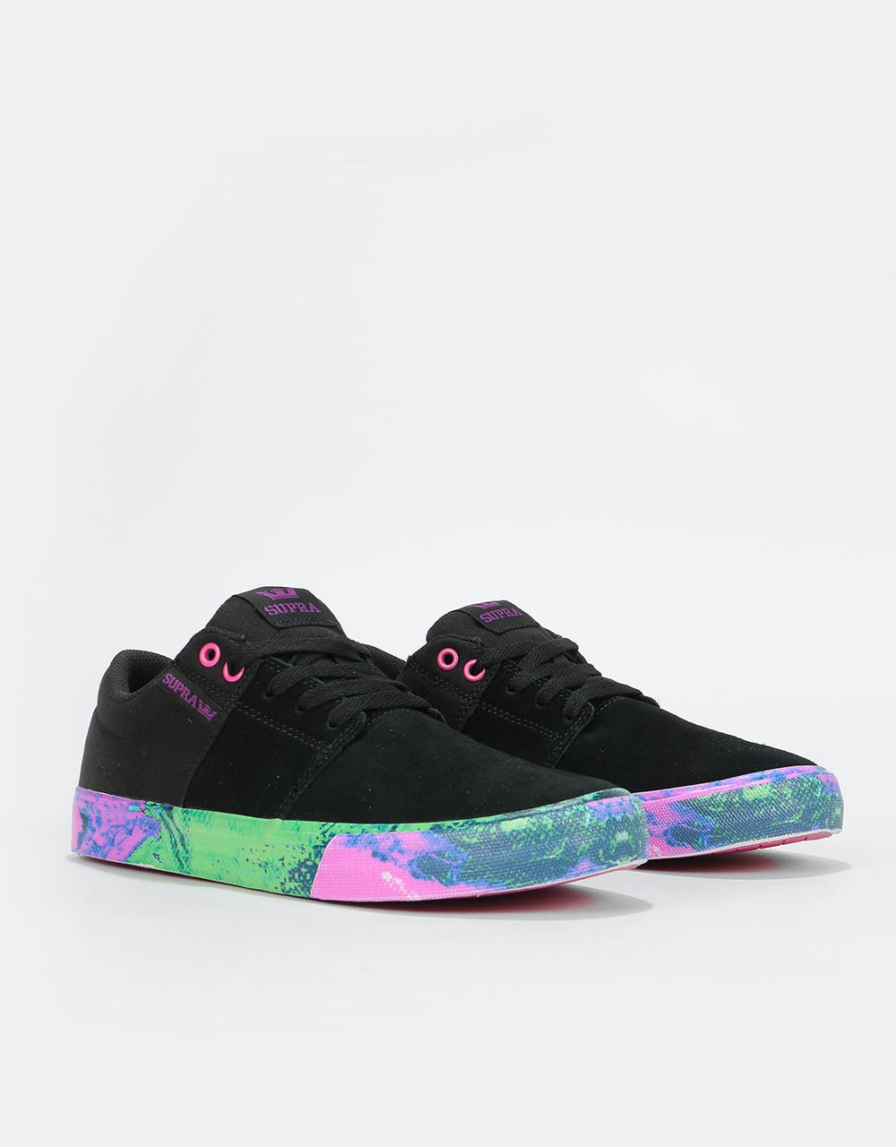 Supra Stacks Vulc II Skate Shoes - Black/Neon Acid