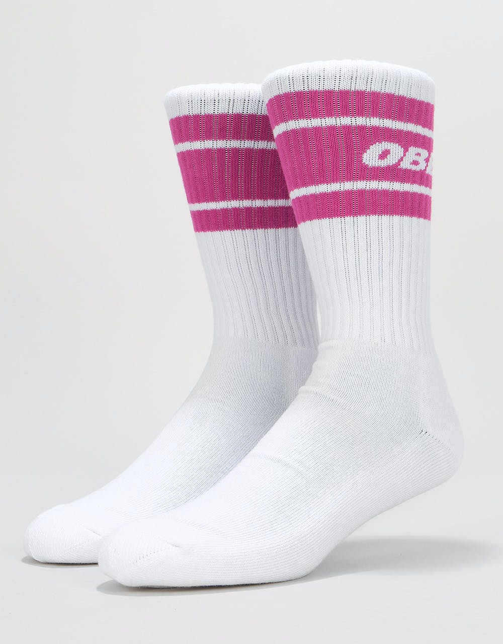 Obey Cooper II Socks - White / Fuschia
