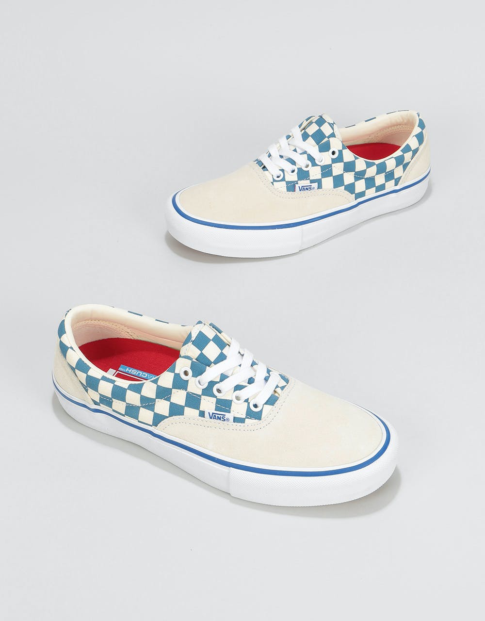 Vans Era Pro Skate Shoes - (Checker) Classic White/Blue Ashes