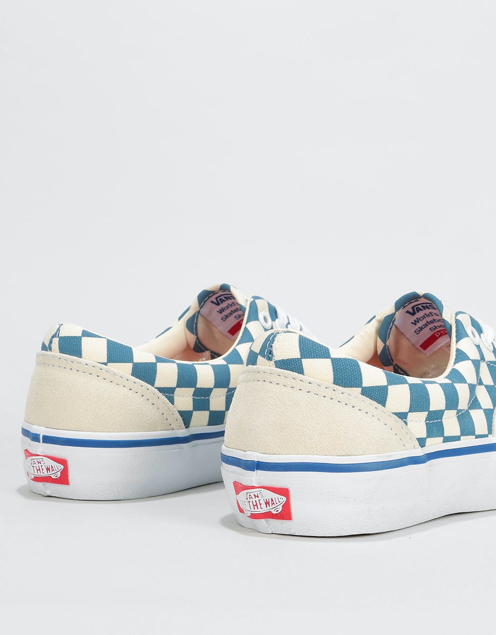 Vans Era Pro Skate Shoes - (Checker) Classic White/Blue Ashes
