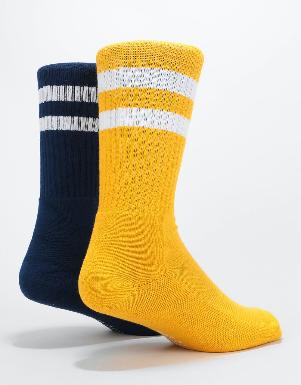 Route One Classic Crew Socks 2 Pack - Mustard/Navy