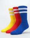 Route One Classic Crew Socks 3 Pack - Primary/White