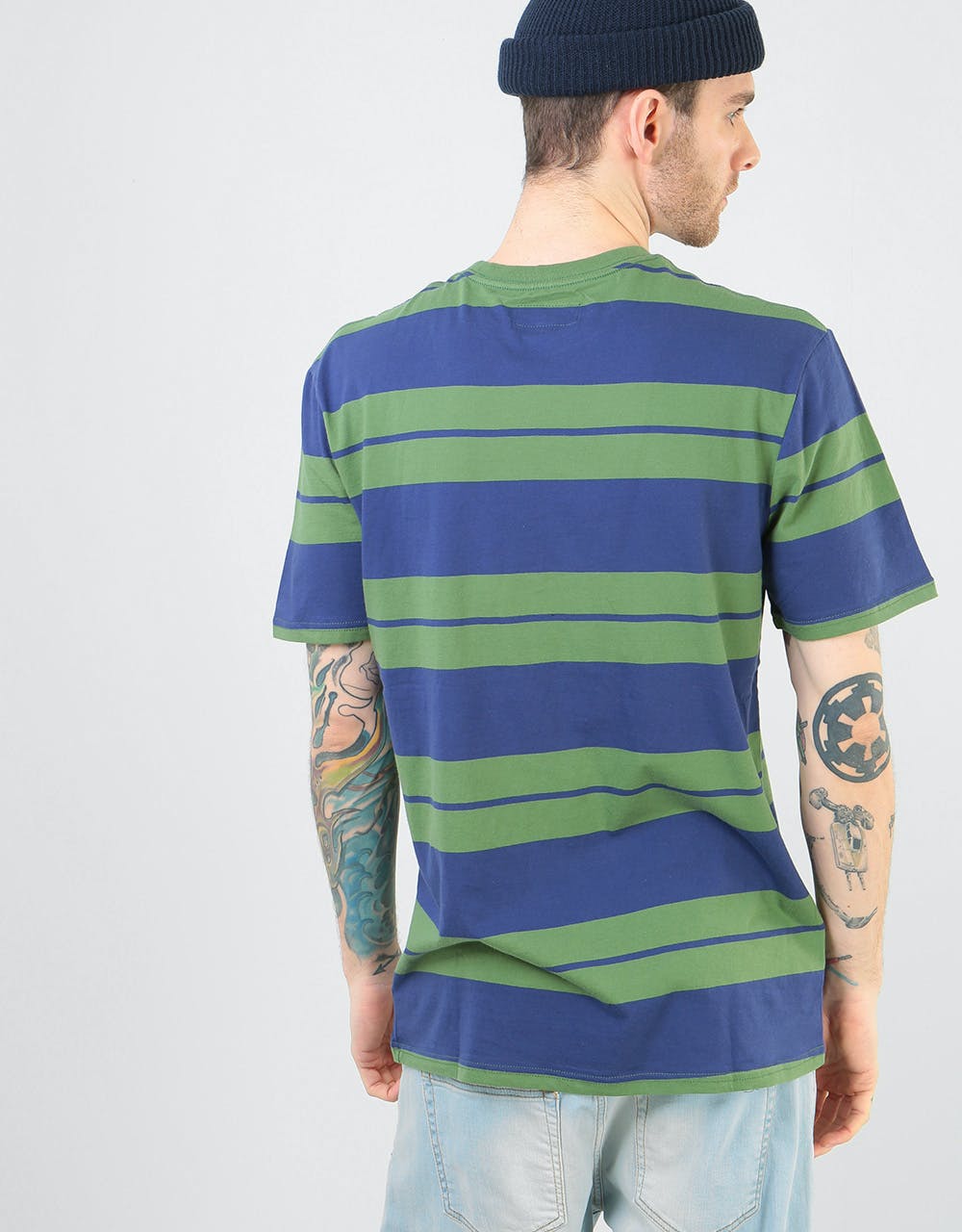 Brixton Hilt Pocket T-Shirt - Leaf/Patriot Blue