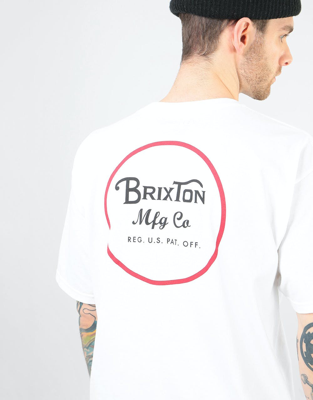 Brixton Wheeler II T-Shirt - White/Black/Red