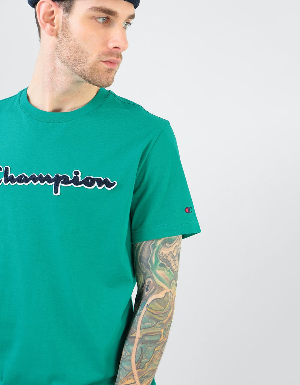 Champion Script Logo Crewneck T-Shirt - PRG
