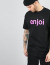 Enjoi Helvetica Logo T-Shirt - Black/Pink