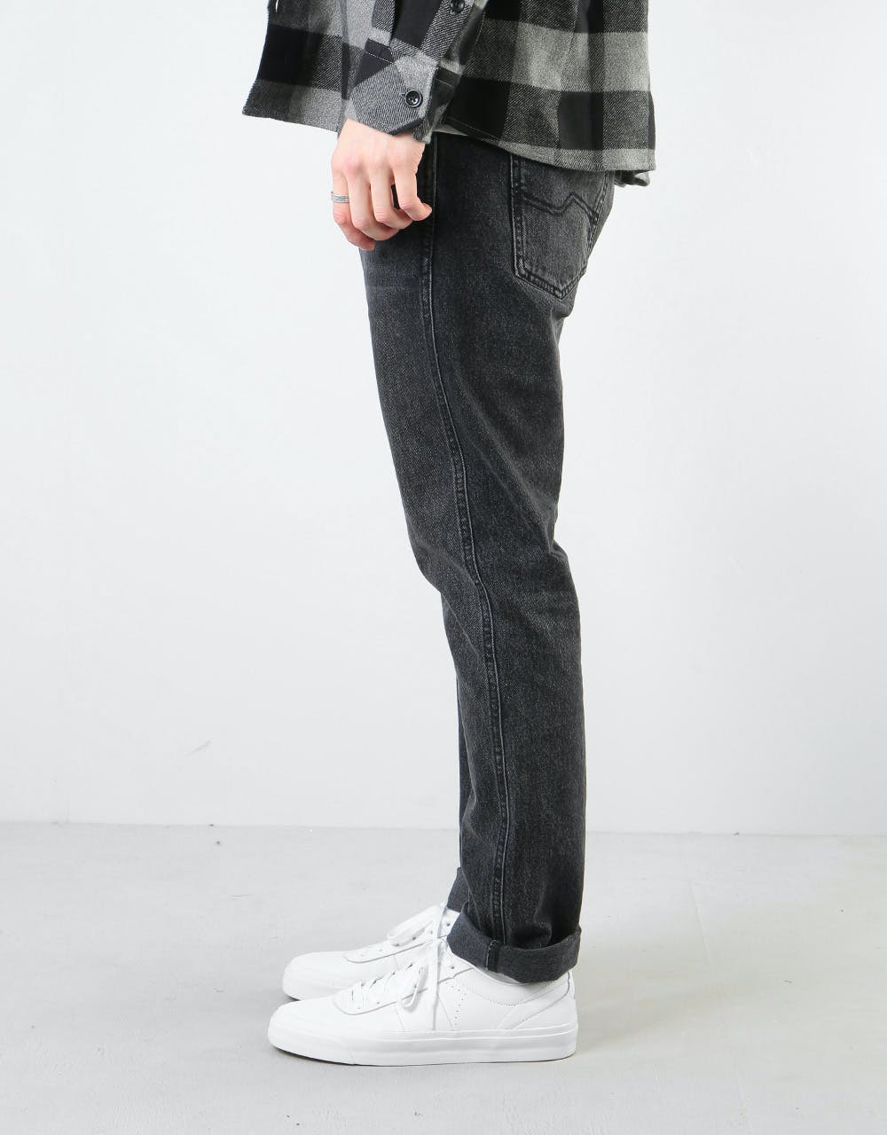 Route One Premium Slim Denim Jeans - Washed Black