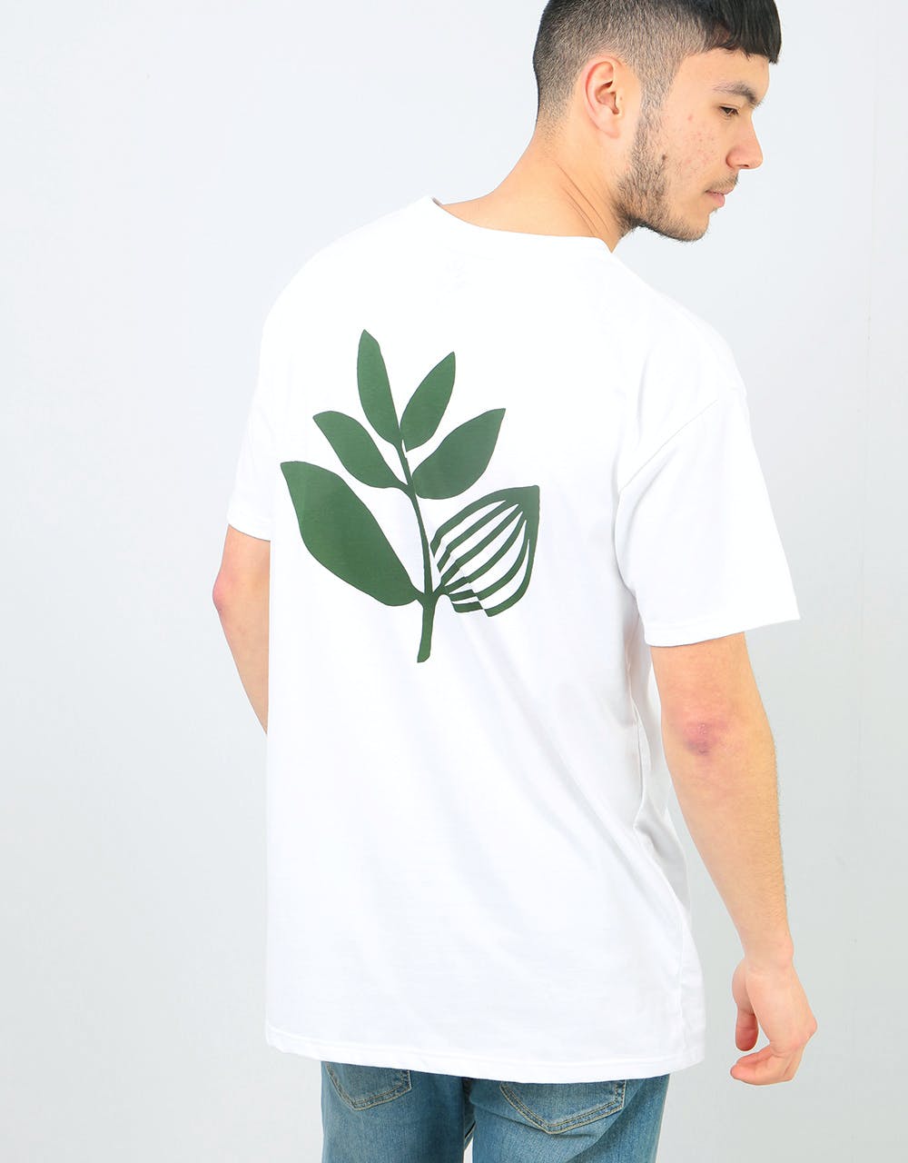 Magenta Classic Plant T-Shirt - White