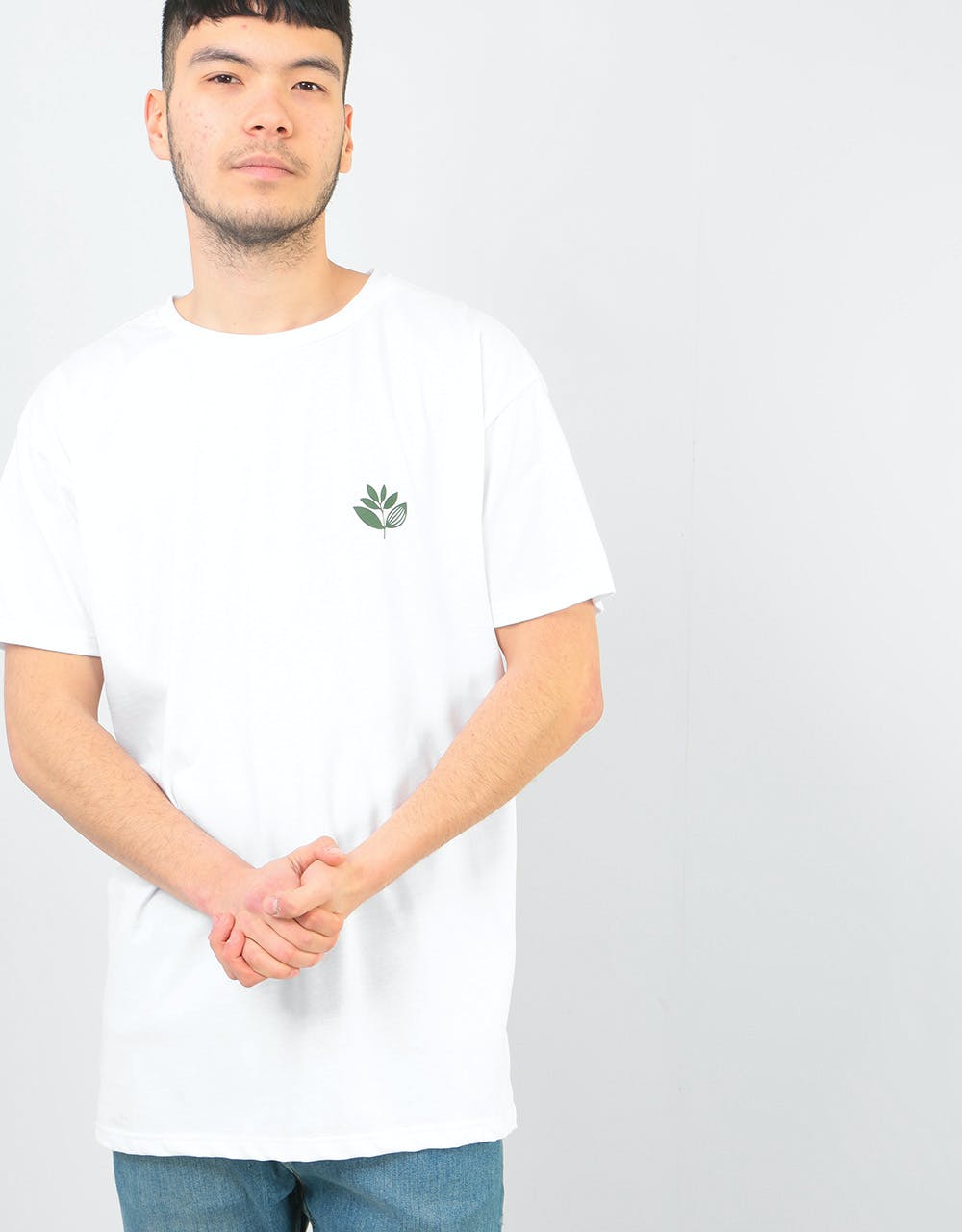 Magenta Classic Plant T-Shirt - White