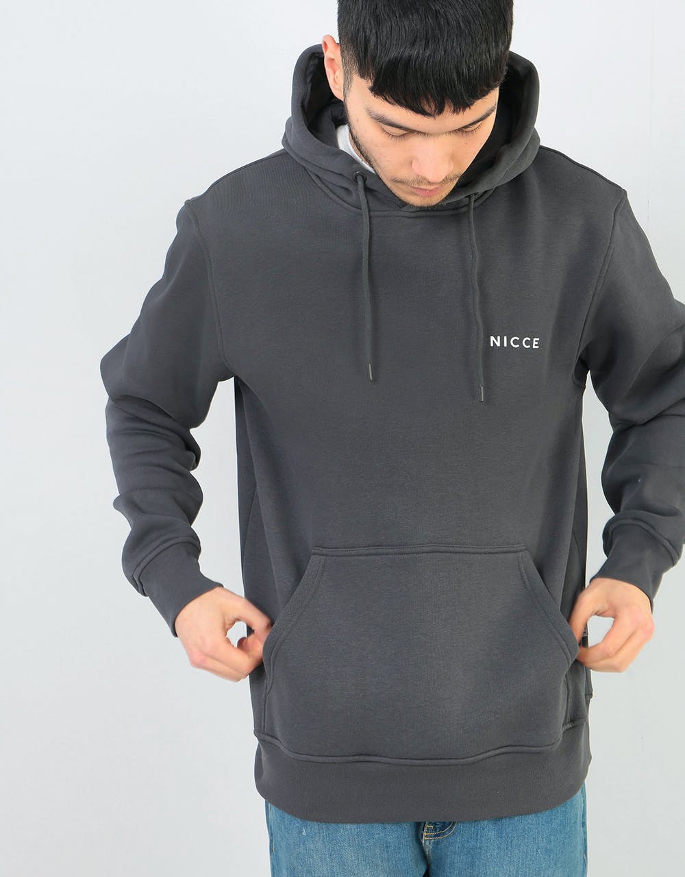 Nicce Chest Logo Pullover Hoodie - Coal