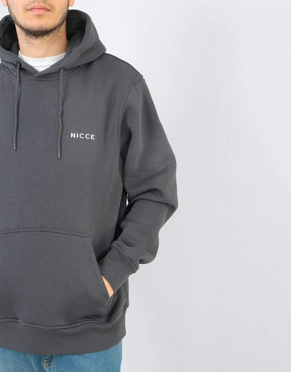 Nicce Chest Logo Pullover Hoodie - Coal