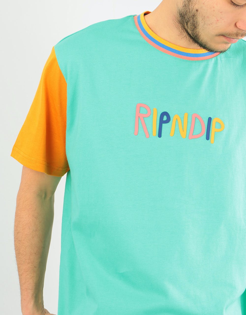 RIPNDIP Colourblock Multi Panel T-Shirt - Multi