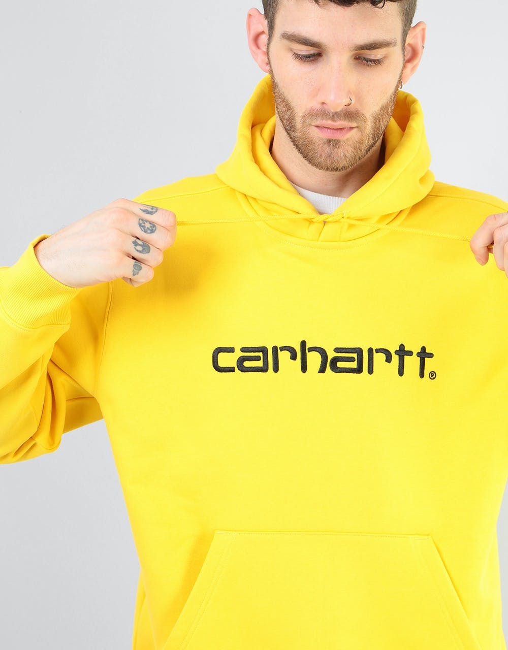 Carhartt WIP Hooded Sweatshirt - Primula/Black