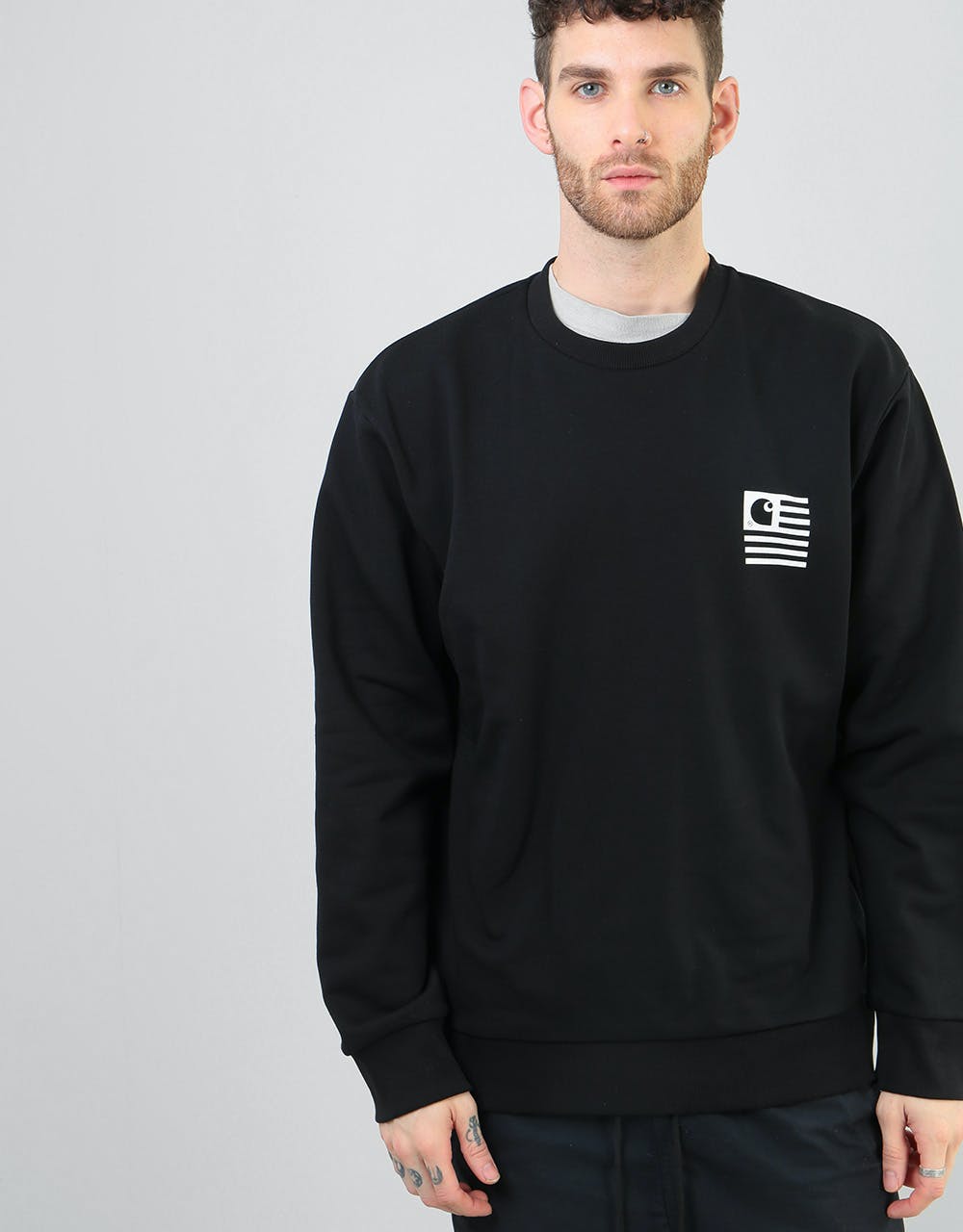 Carhartt WIP State Patch Sweatshirt - Black