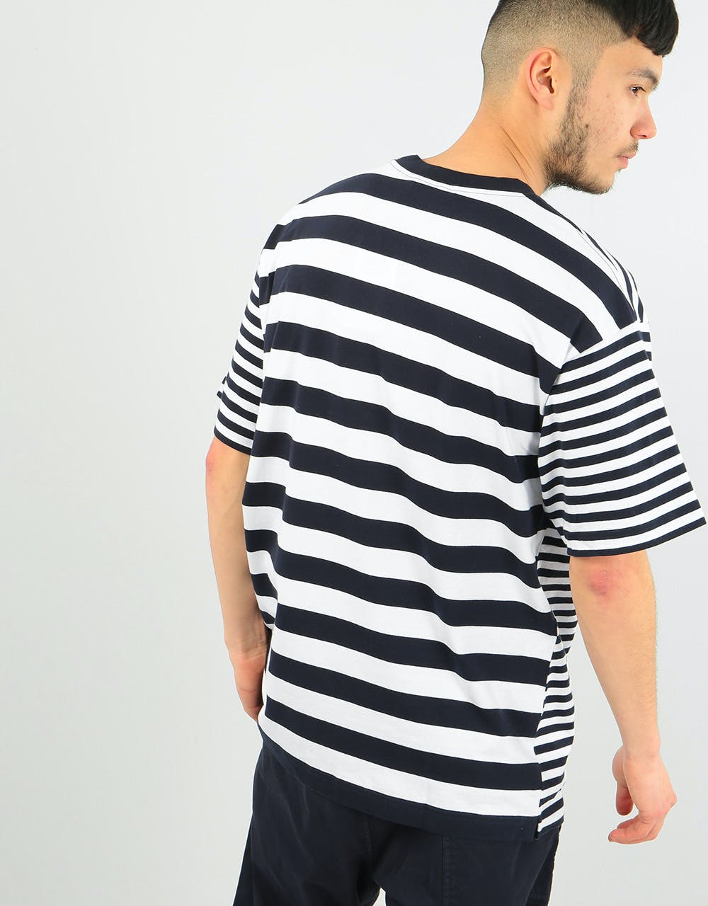 Carhartt WIP Barkley Pocket T-Shirt - Dark Navy/White (Barkley Stripe)