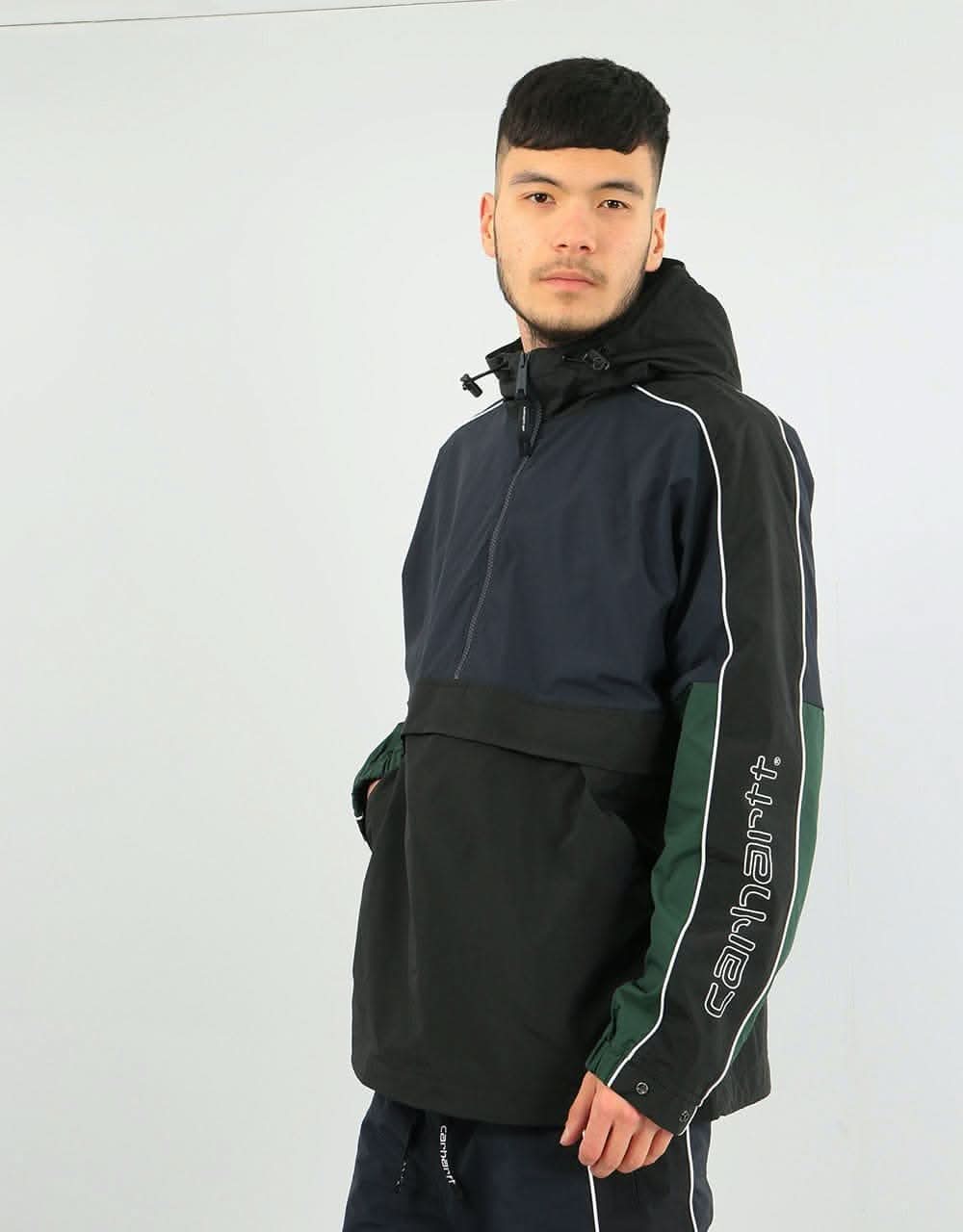 Carhartt WIP Terrace Pullover Jacket - Dark Navy/Black/Bottle Green – Route  One